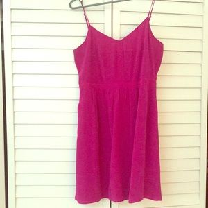 Fuschia spaghetti strap dress with pockets